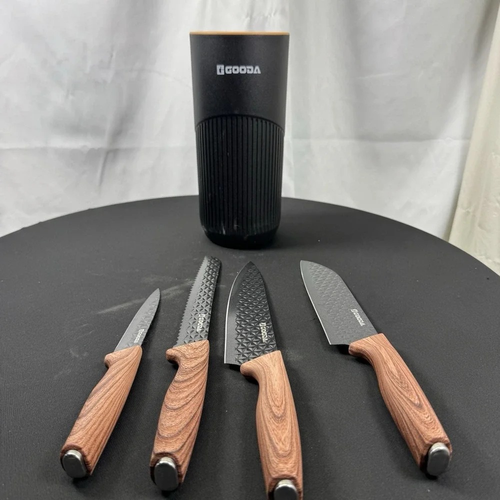 Kitchen Knife Set With Block,5 Piece Professional Chef Cooking‎ Knives Set